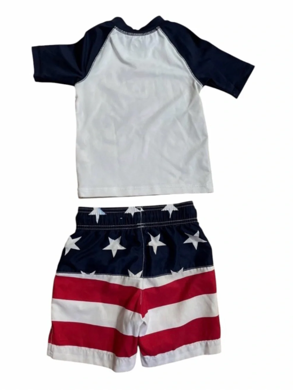 THE CHILDREN'S PLACE SPORT Boy USA Rash Guard Swim Set 4T NEW SPF 50+ Fabric